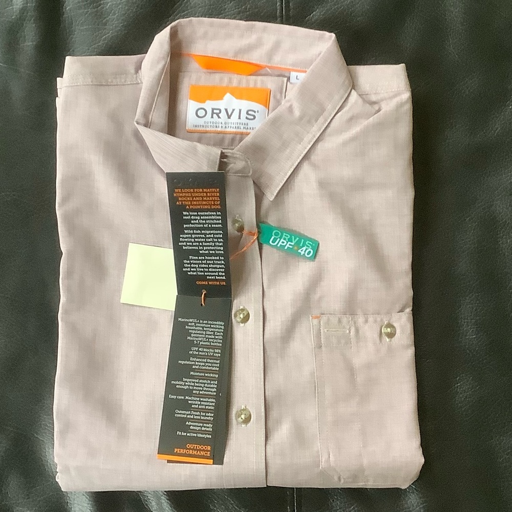 NWT Orvis Long Sleeved Tech Chambray Work Shirt